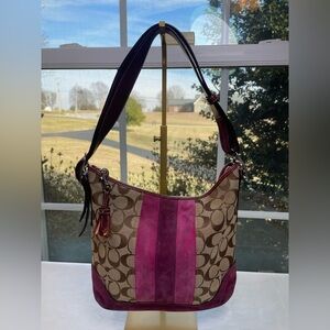 Coach Tan and Pink Shoulder Bag